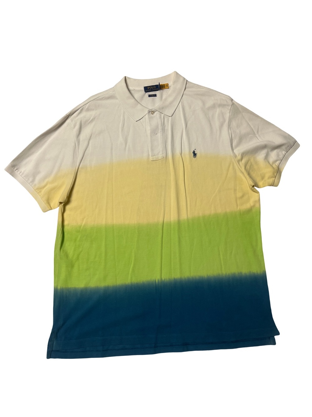 Polo by Ralph Lauren Men's Polo with White, Yellow, Green & Blue Gradient